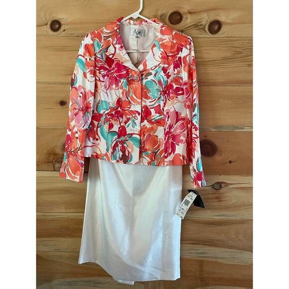 NWT! Vintage Le Suit womens 2 piece set. Blazer & Skirt. Island escape! Size 6P - Picture 1 of 8